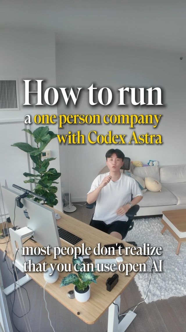GPT-6 Astra + Codex one-person company — context files and daily checkpoints